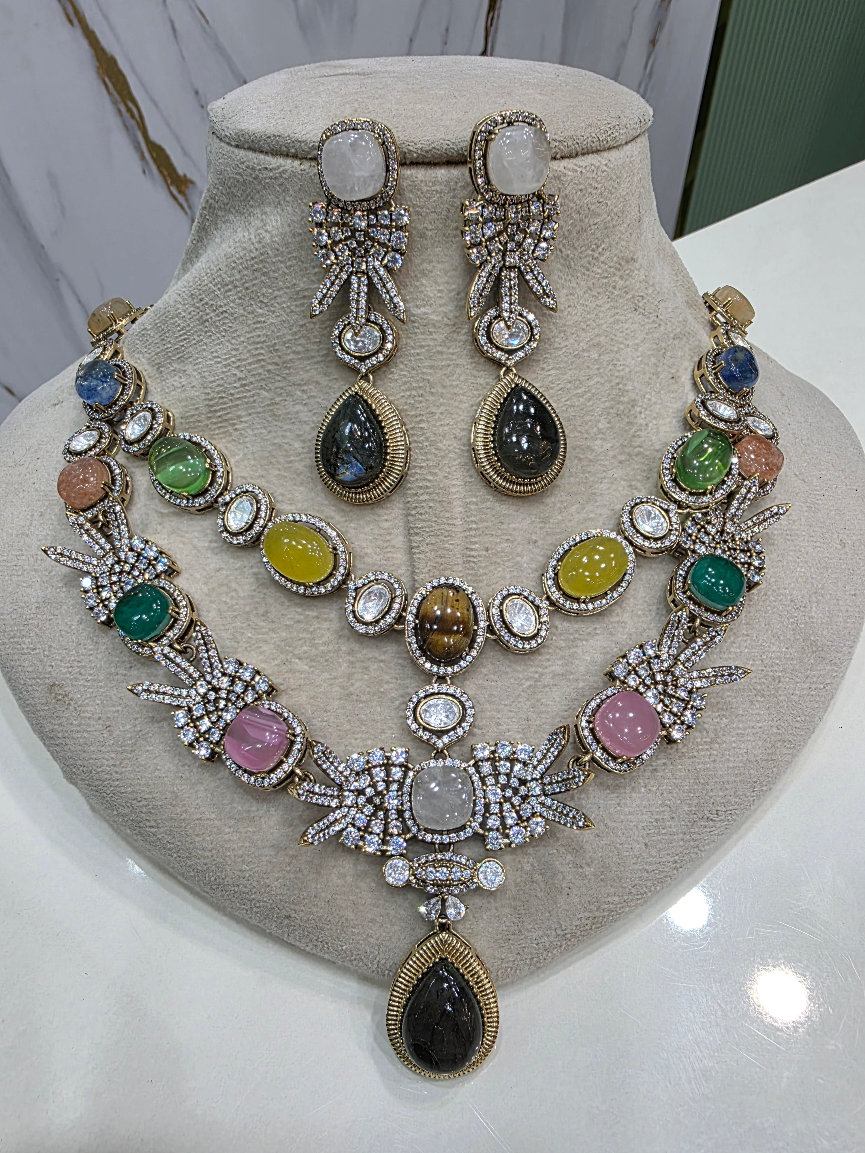 Senorita Sabya Inspired Double Layer Necklace Set