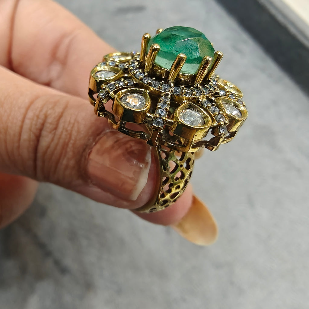 Twisha Doublet Adjustable Ring- Mint