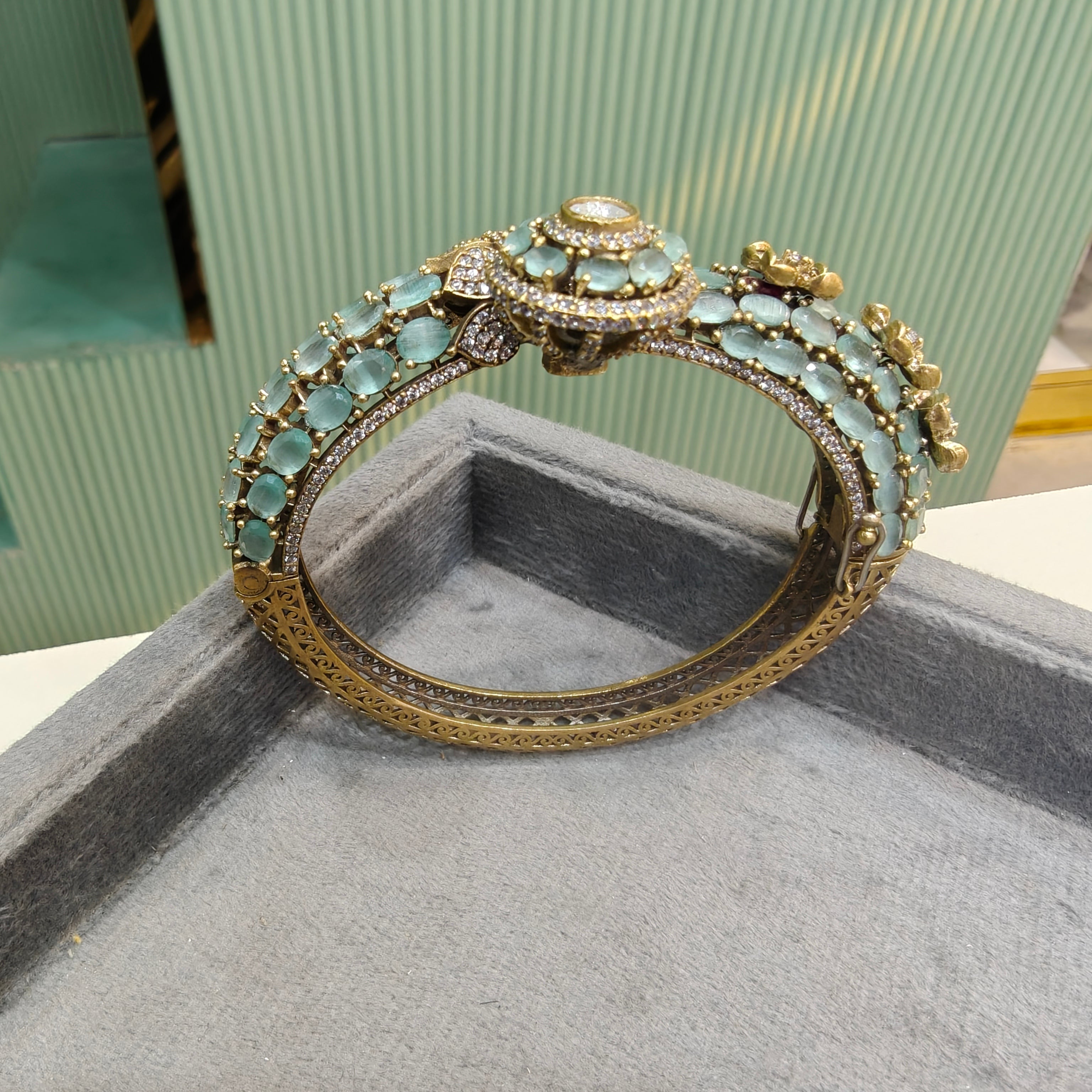 Rajvanshi Openable Bracelet Kada- Mint