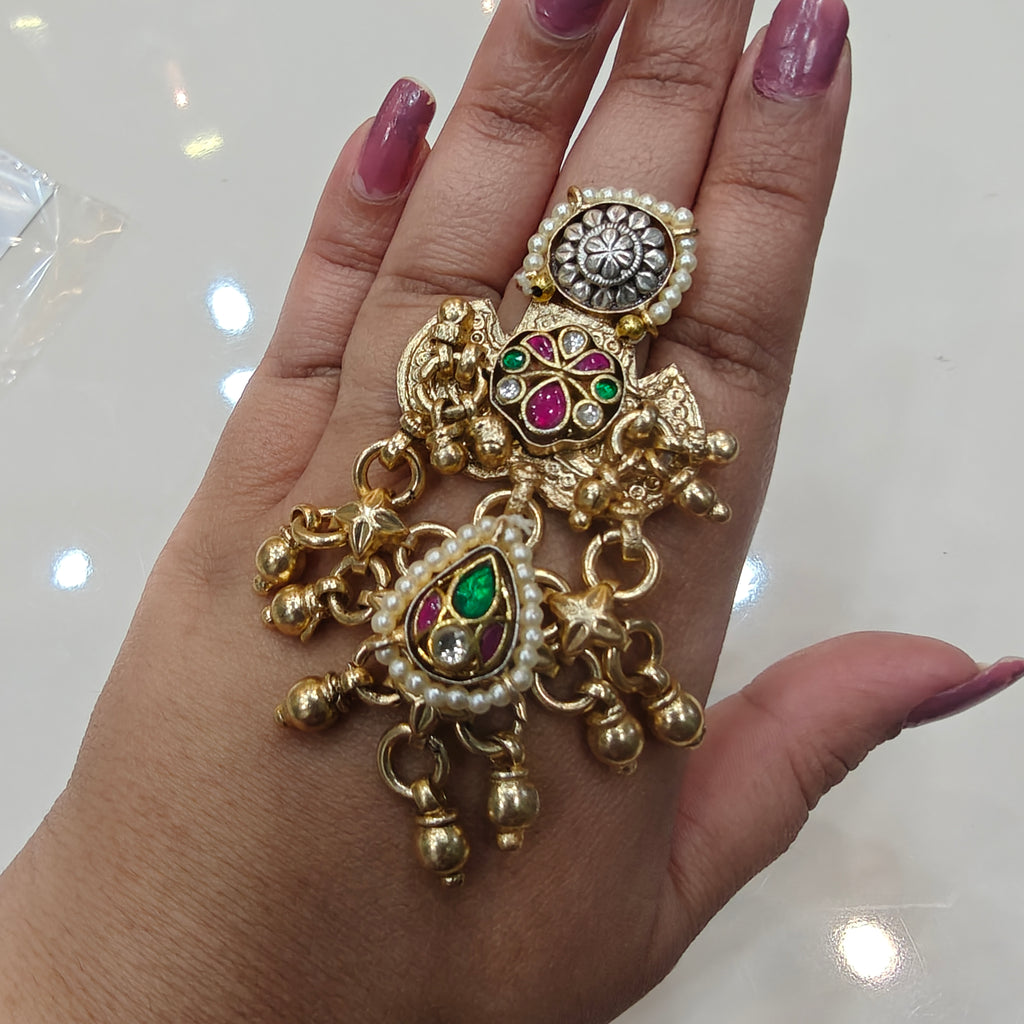 Leher Brass Fusion Pachi Adjustable Ring