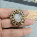 Naima Sabya Inspired Gemstone Adjustable Ring- Soft Pink