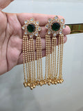 Nizam Kashmiri Brass Fusion Earrings- Green
