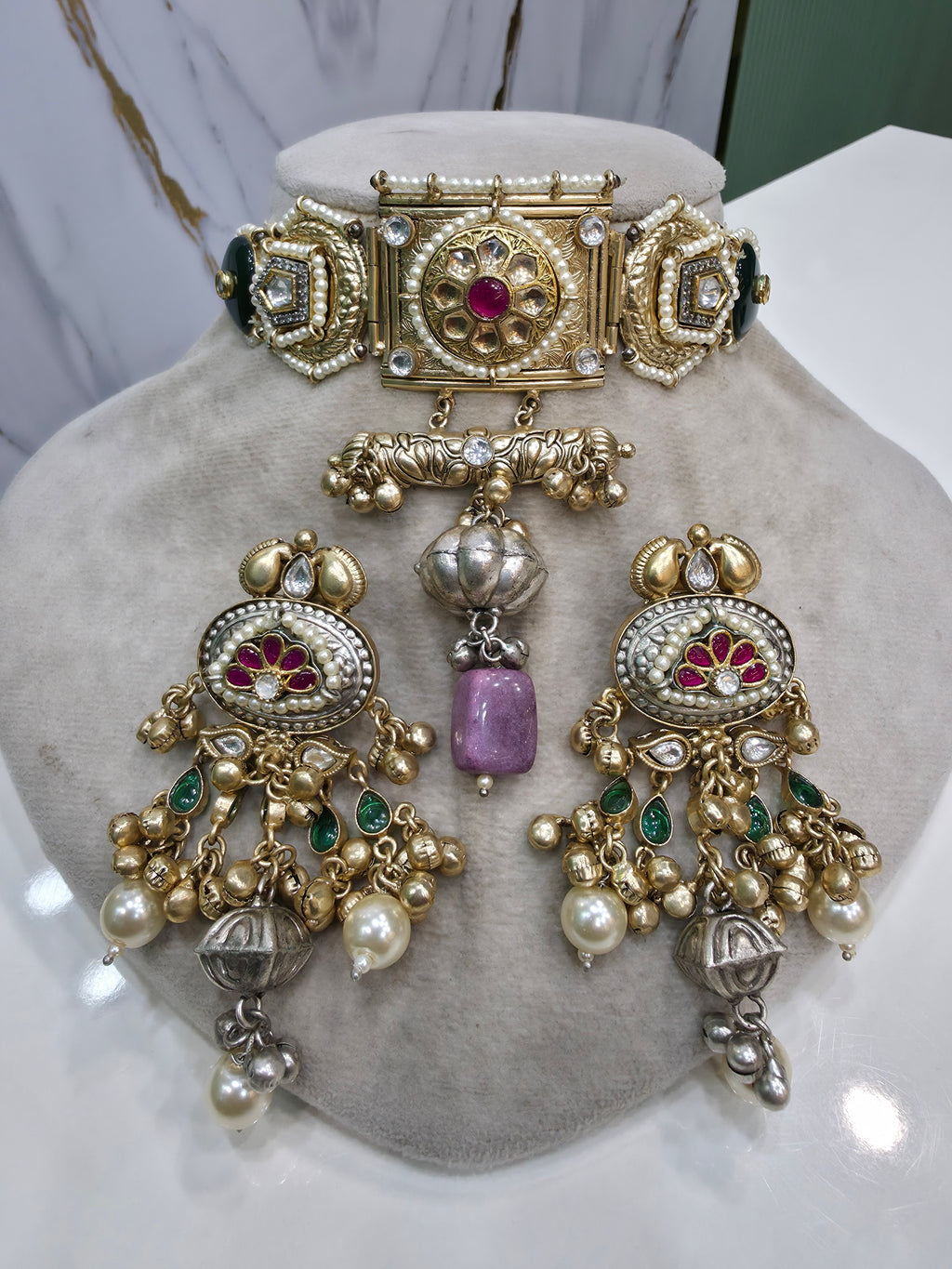 Charvi Amrapali Fusion Brass Choker Set