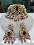 Nandini Mayura Choker Set- Ruby