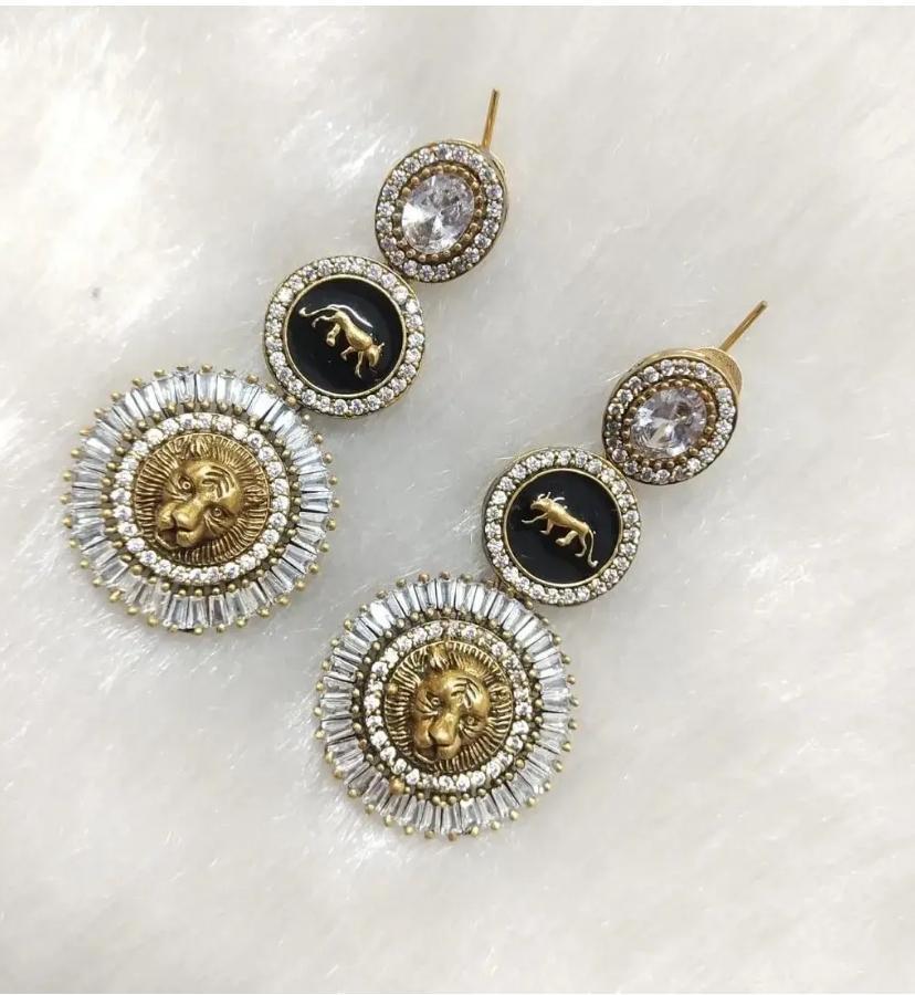 Sabyasachi Inspired Minaar AD Earrings- White