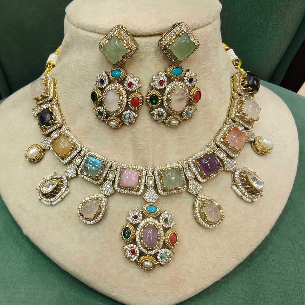 Payal Sabya Inspired Necklace Set- Multi
