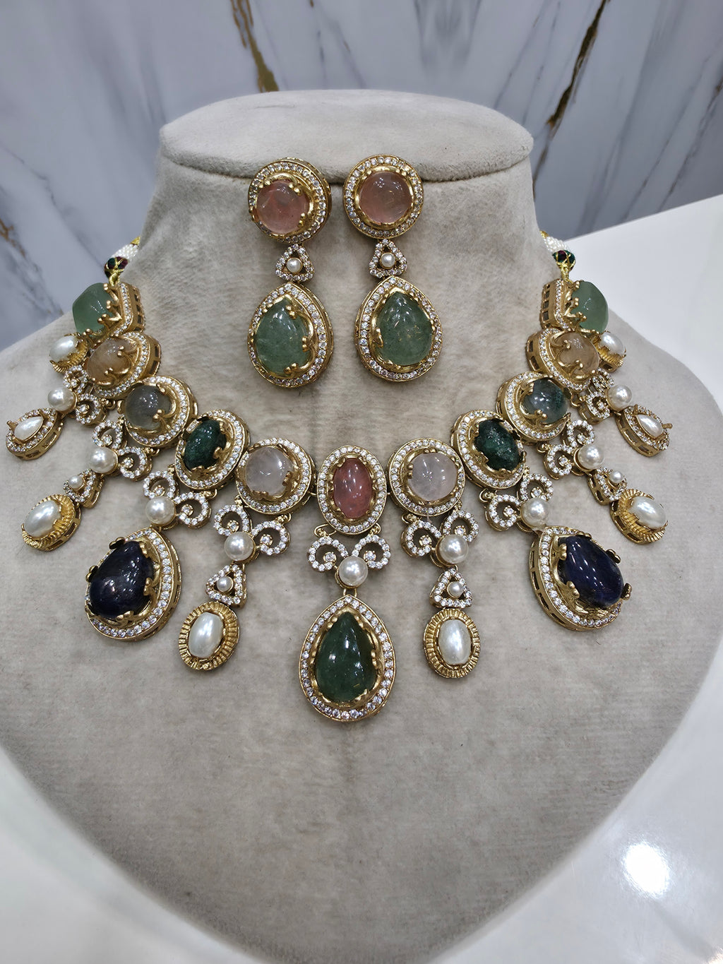 Sabya Inspired Bhuri Necklace Set - Multi