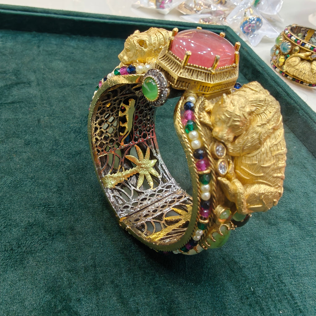 Sabyasachi Inspired Premium & Royale Bengal Openable Bangle- Coral
