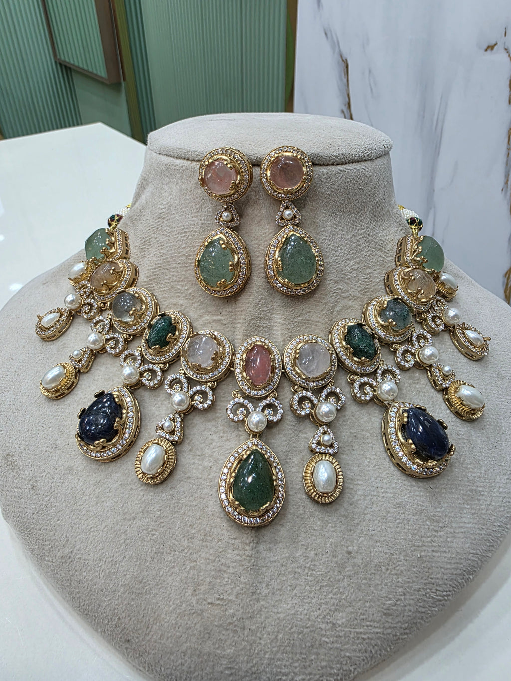 Sabya Inspired Bhuri Necklace Set - Multi