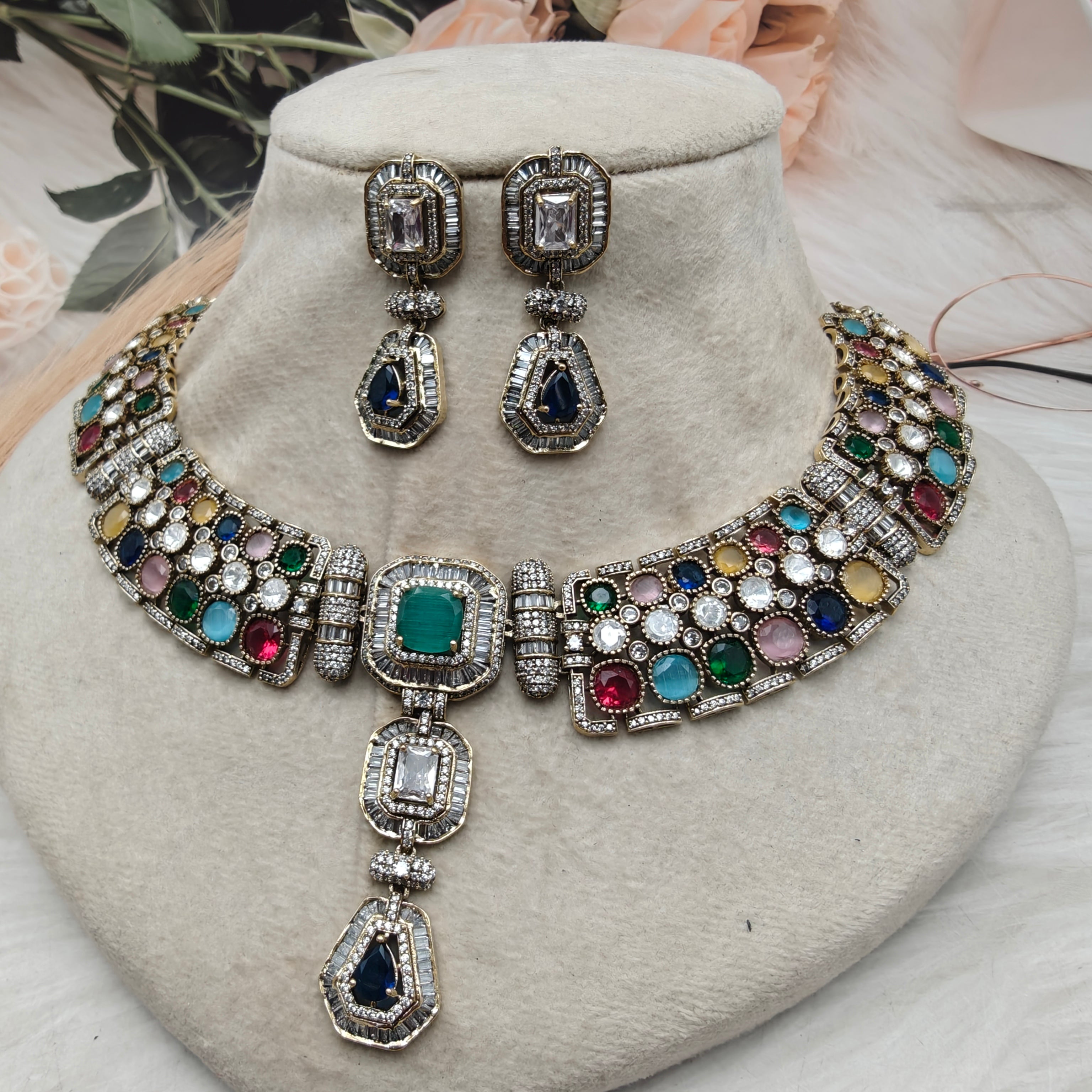 Sabyasachi Inspired Vihanna Necklace Set- Multi