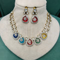 Dharti Doublet and Uncut Polki Necklace Set-Multi