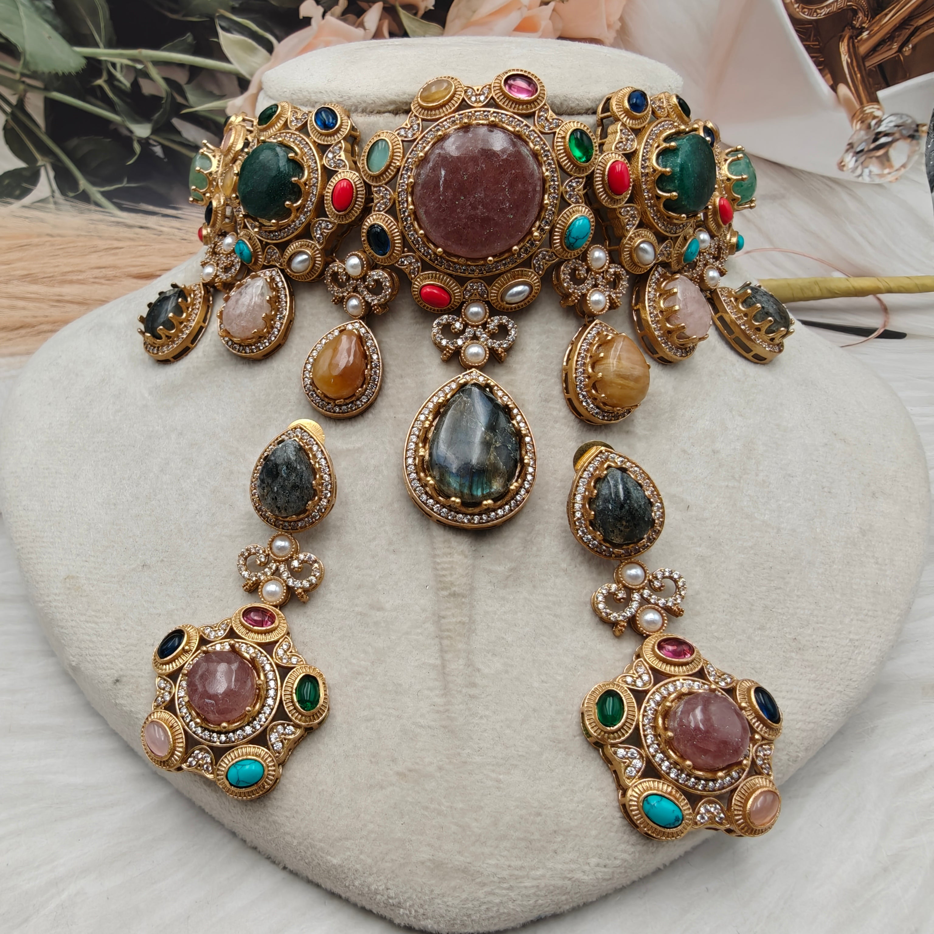 Sabya Inspired Nitima Necklace Set-  Multi