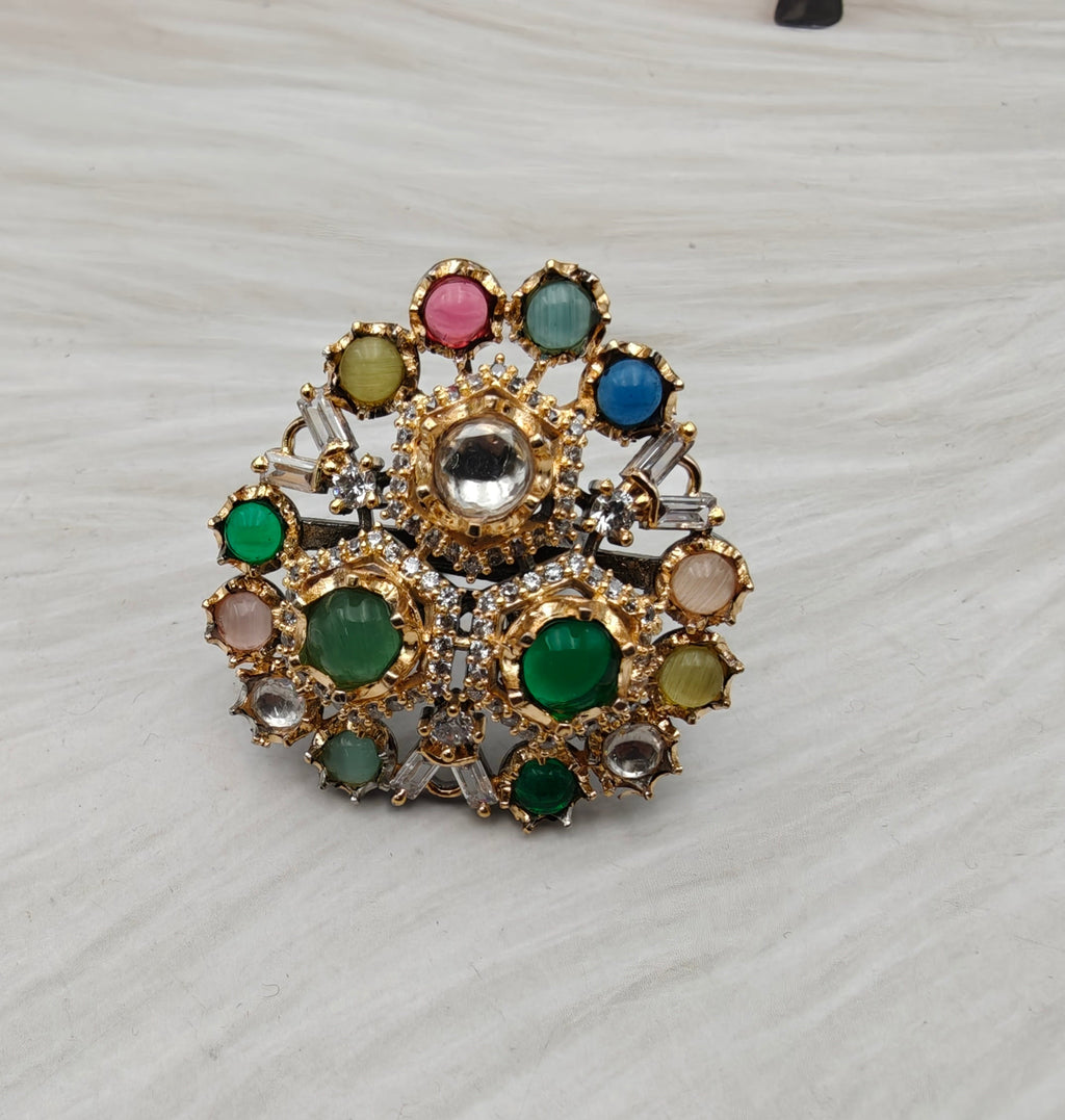 Sabya Inspired Rangtarang Adjustable Ring - Multi