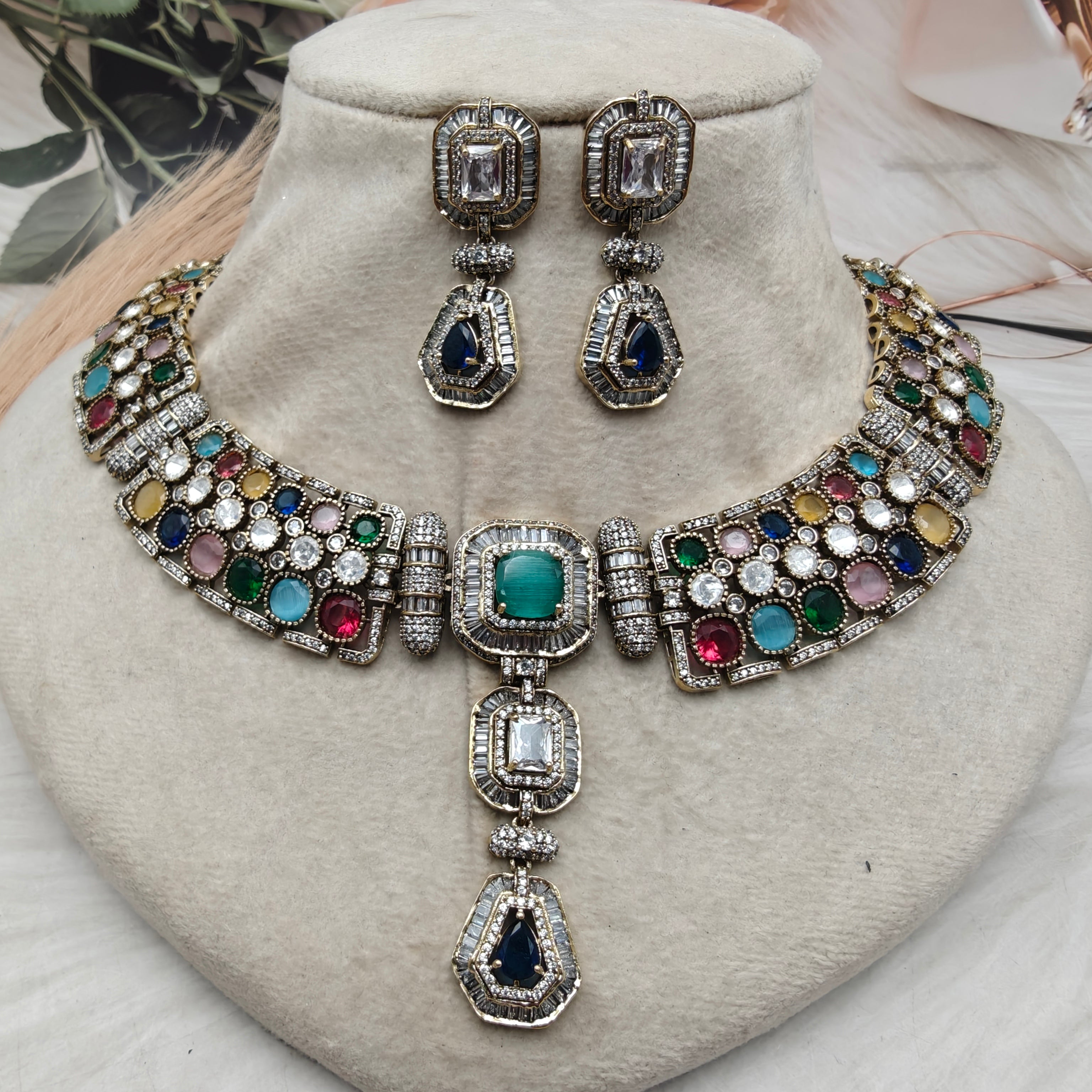 Sabyasachi Inspired Vihanna Necklace Set- Multi