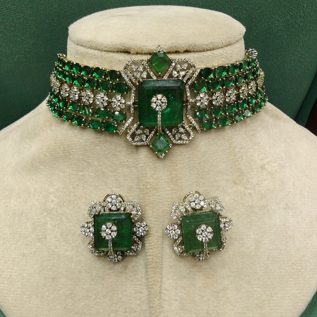 Tisha Designer Choker Set- Mint Green