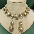 Shilpi Sabya Inspired Pearl Choker Necklace Set- White Pearl