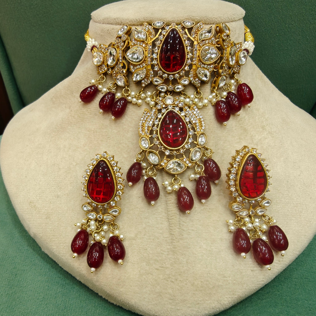 Ashima Choker Set- Maroon