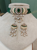 Bhoomi Mother of Pearl Choker Set- Green
