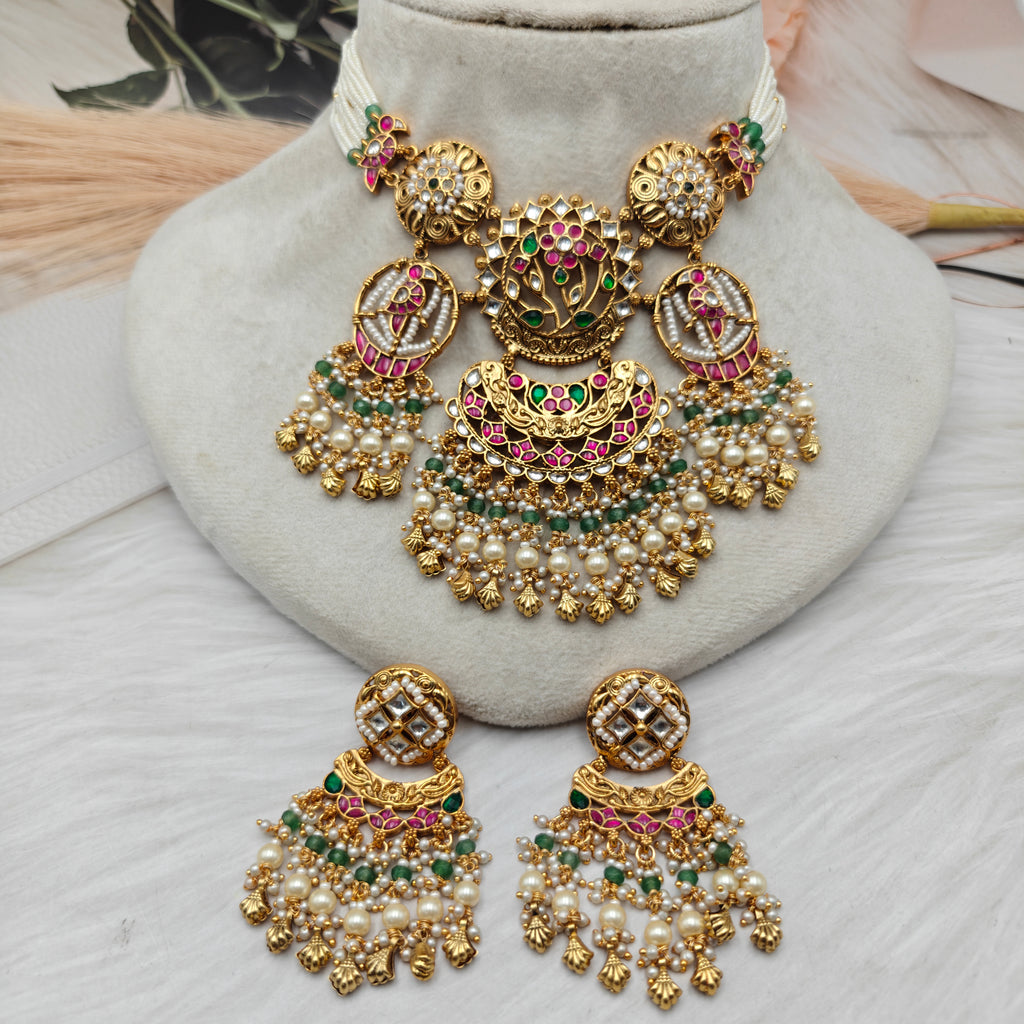 Shamli Jadau Pachi Kundan Heritage Necklace Set