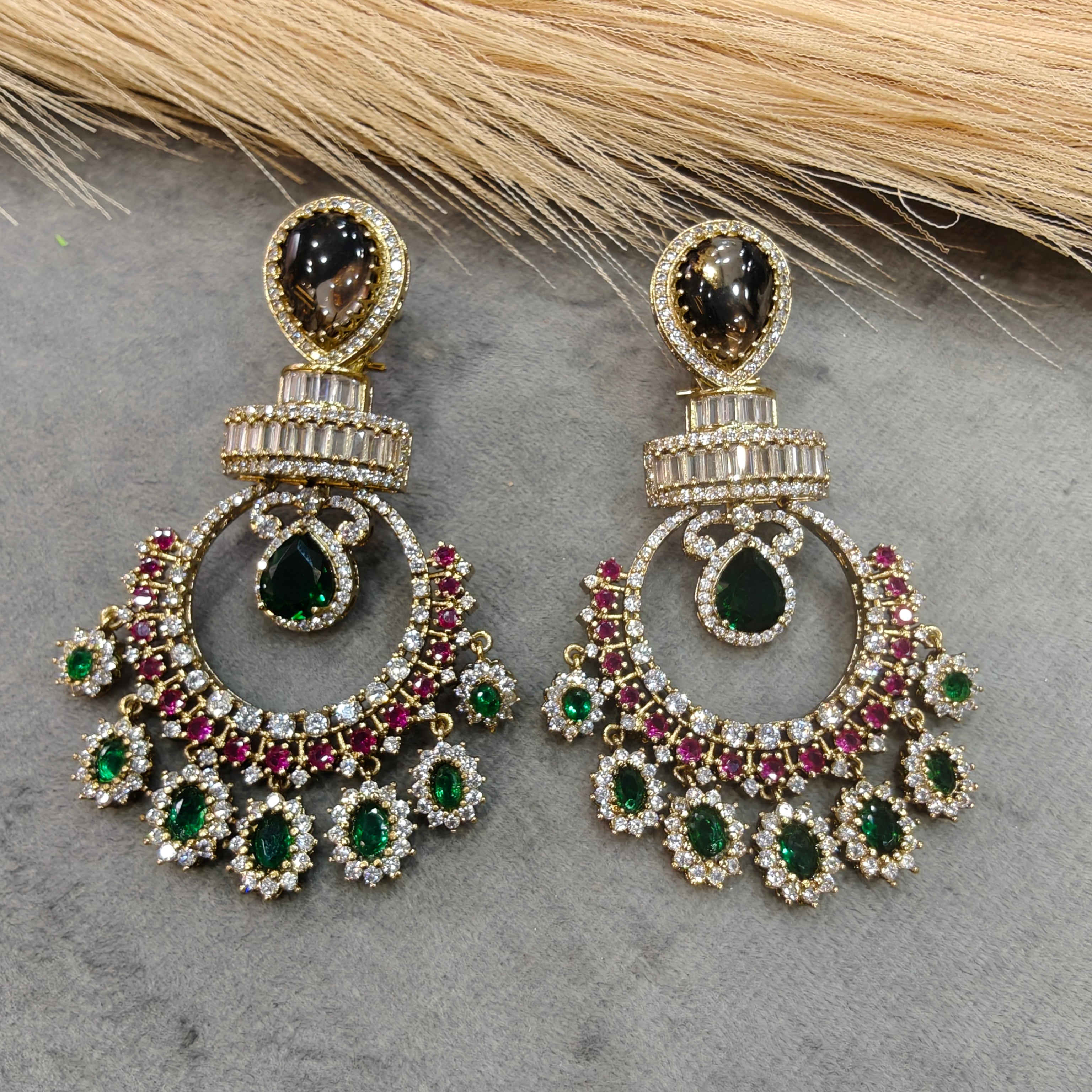 Pritha Sabya Inspired Chandbali- Black White Multi