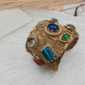 Sahiba Amrapali Brass Fusion Gemstone Handcuff- Blue Multi
