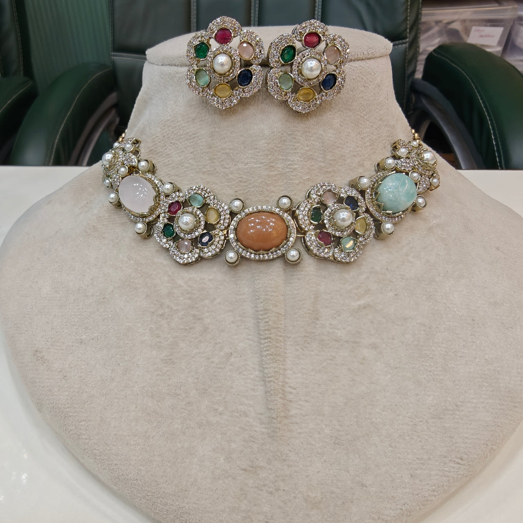 Nitima Sabya Inspired Sleek Choker Set- Multi
