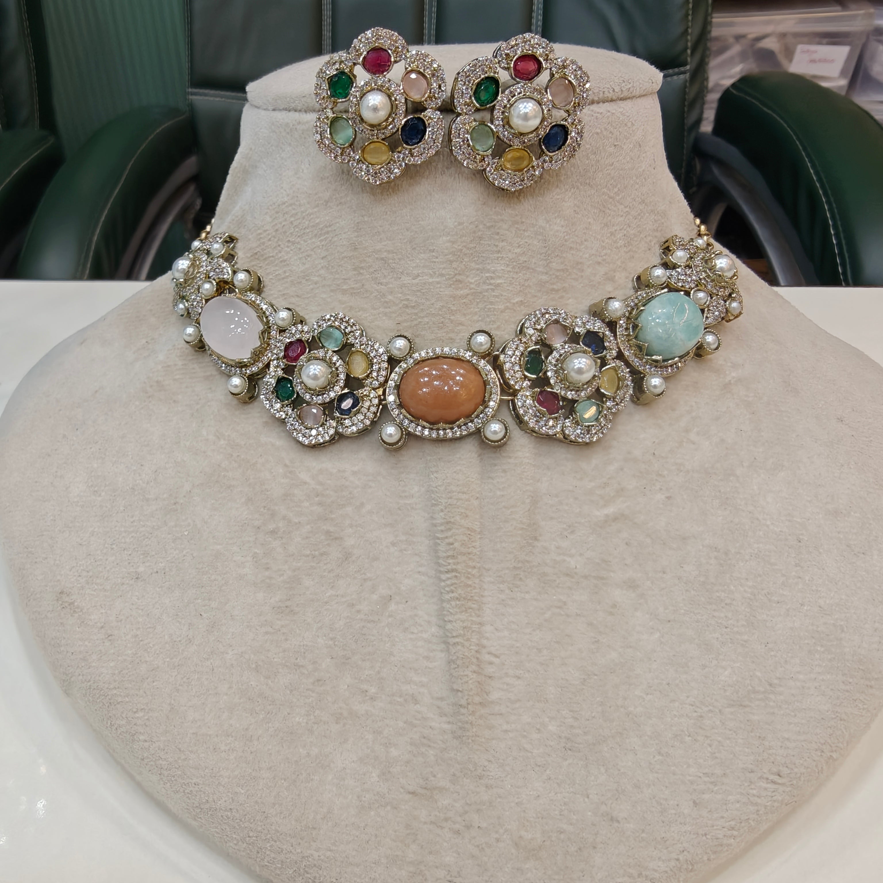 Nitima Sabya Inspired Sleek Choker Set- Multi