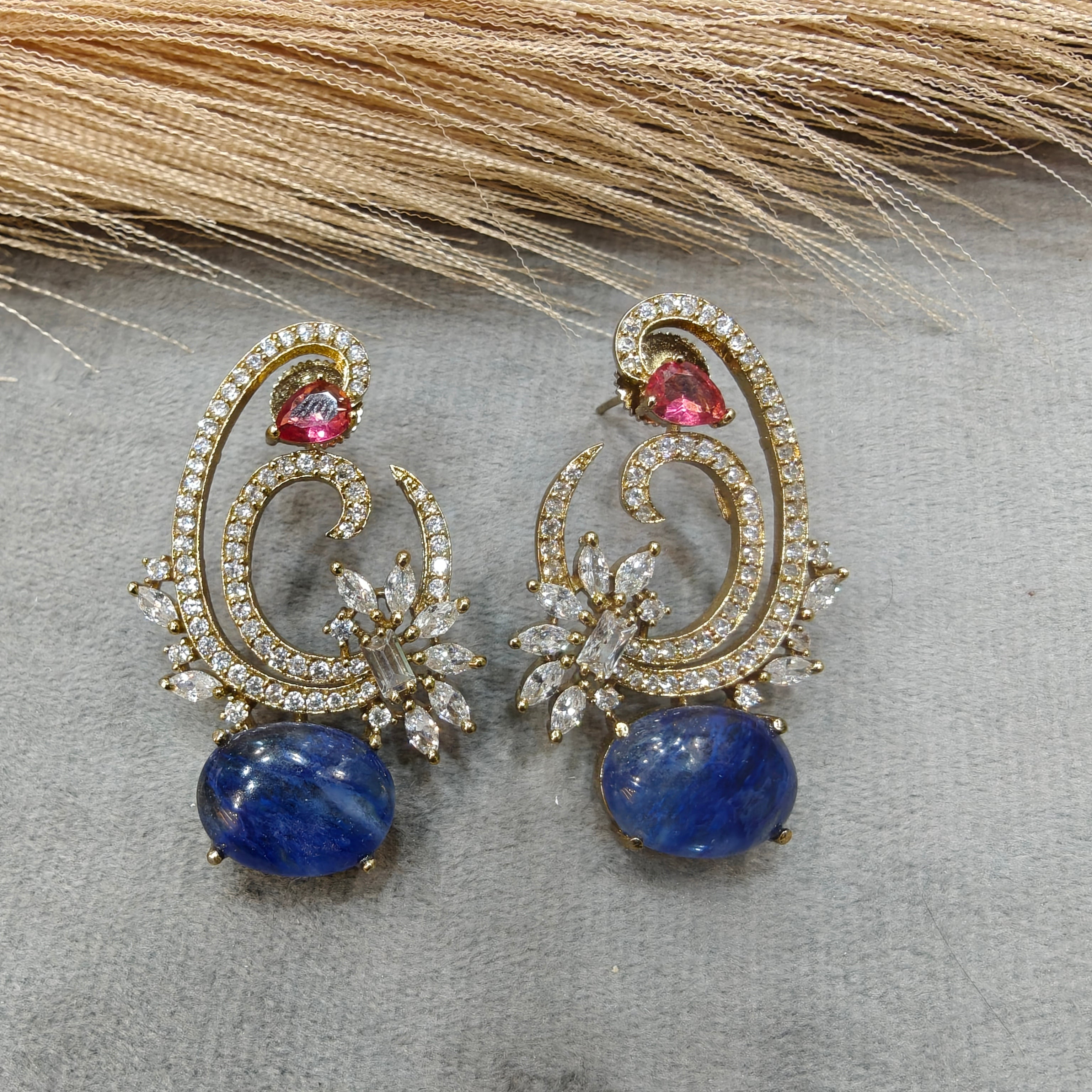 Eknoor Sabya inspired Stud Earrings- Blue