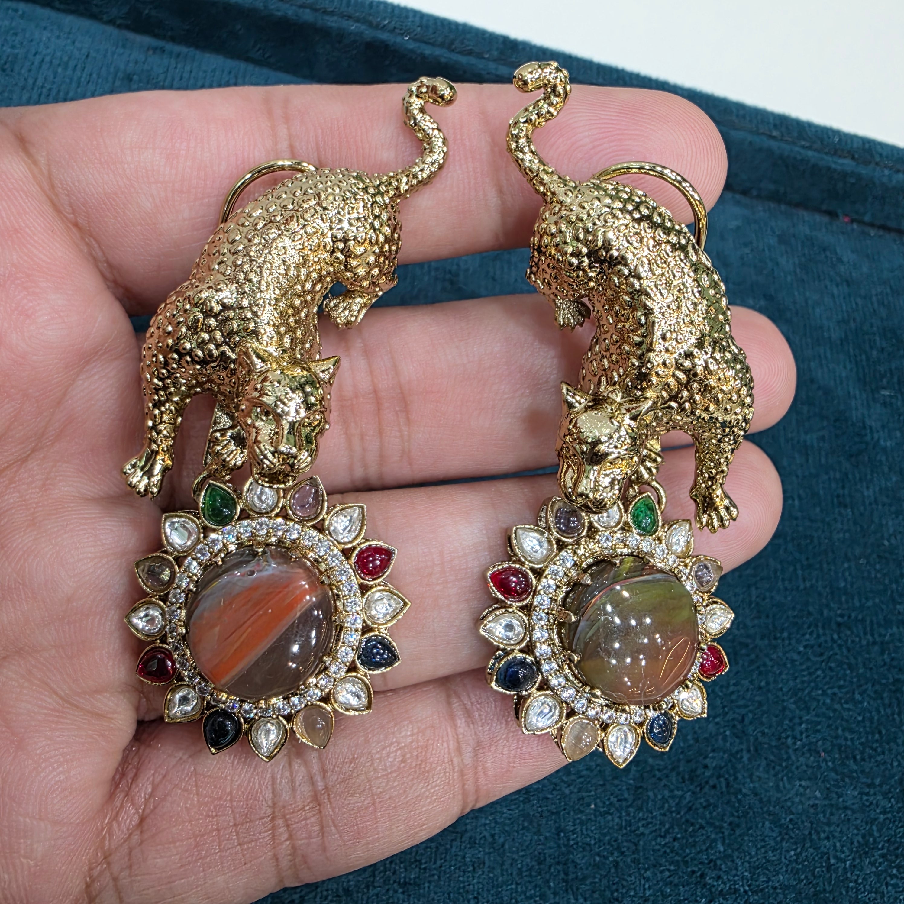 Bageera Sabya Inspired Statement Earrings- Brick Brown