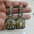 Sunakshi Doublet and Epoxy Earrings- Yellow n Light Green