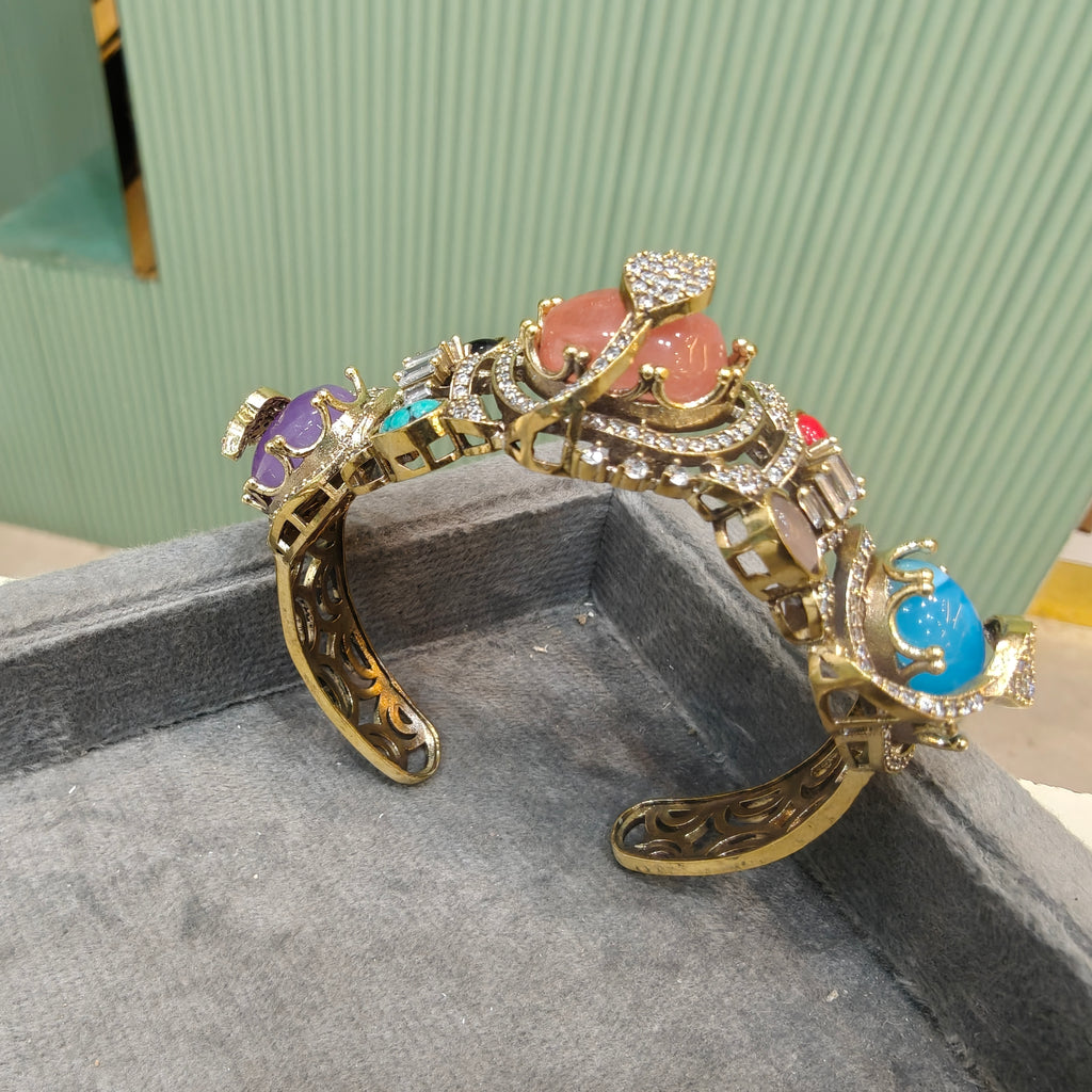 Anantika Sabya Inspired Quartz Doublet Adjustable Bracelet- Multi 2
