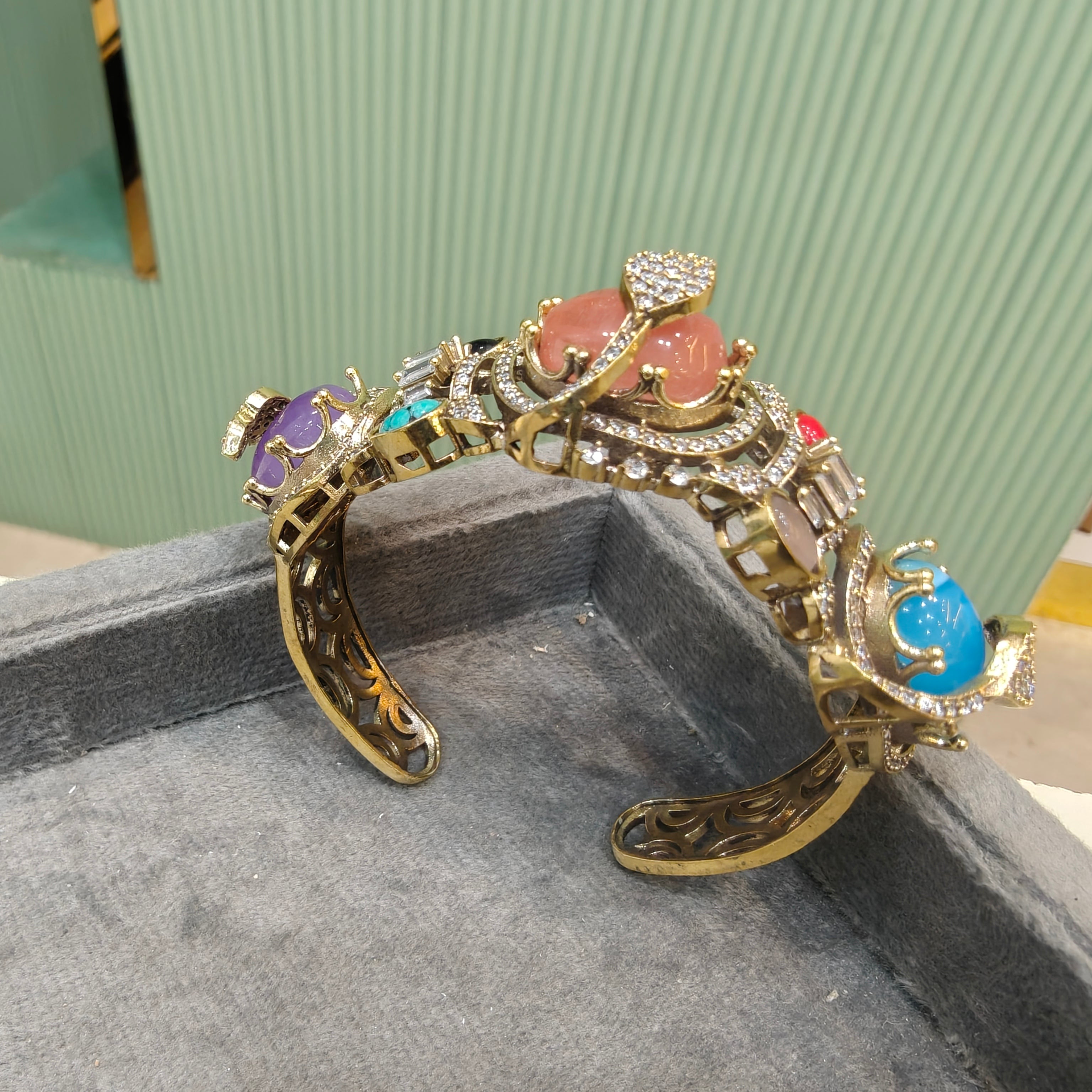 Anantika Sabya Inspired Quartz Doublet Adjustable Bracelet- Multi 2