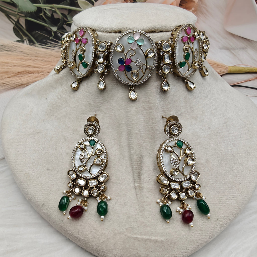 Floria Mother of Pearl Multi Choker Set