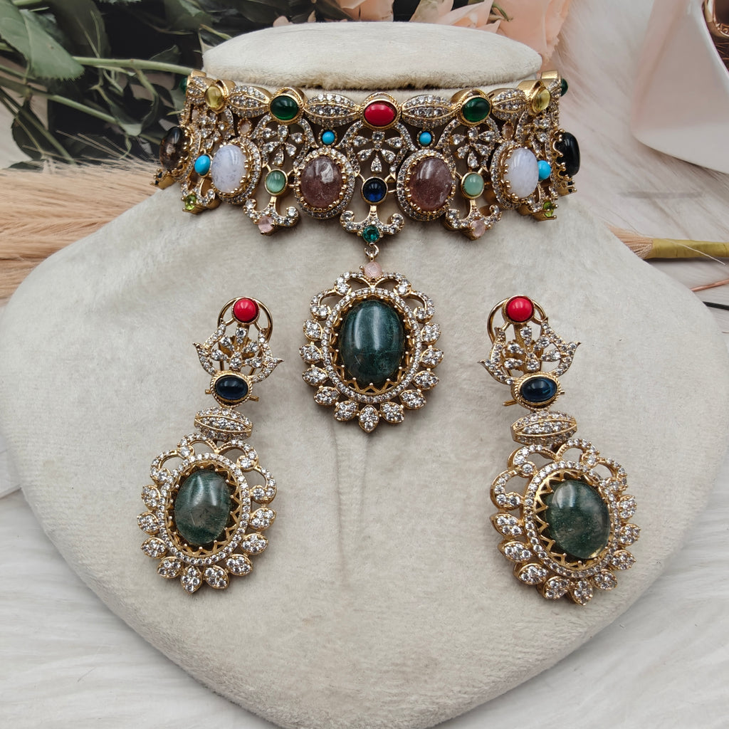 Sabya Inspired Nayantara Statement Choker Set