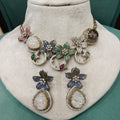 Iraaya Sabyasachi Inspired Statement Gemstone Necklace Set- Multi 2