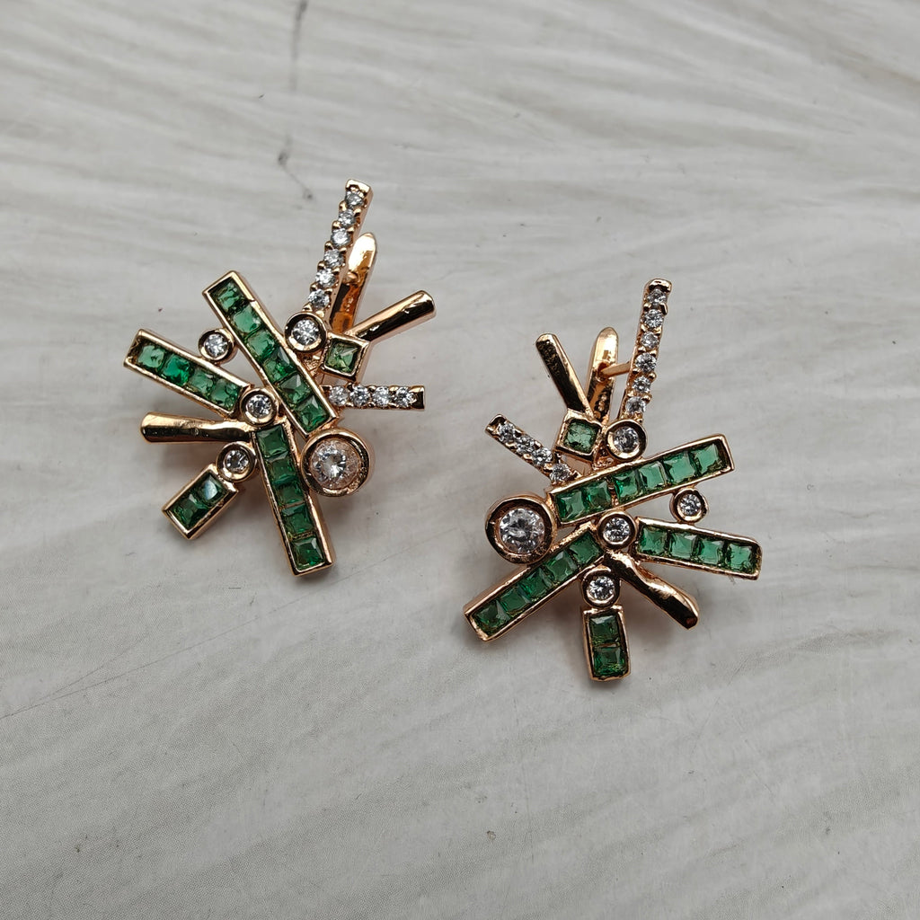 Charvie Crystal AD Studs- Green