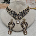 Noir Royale Moissanite CZ Victorian Necklace Set- Royal Blue