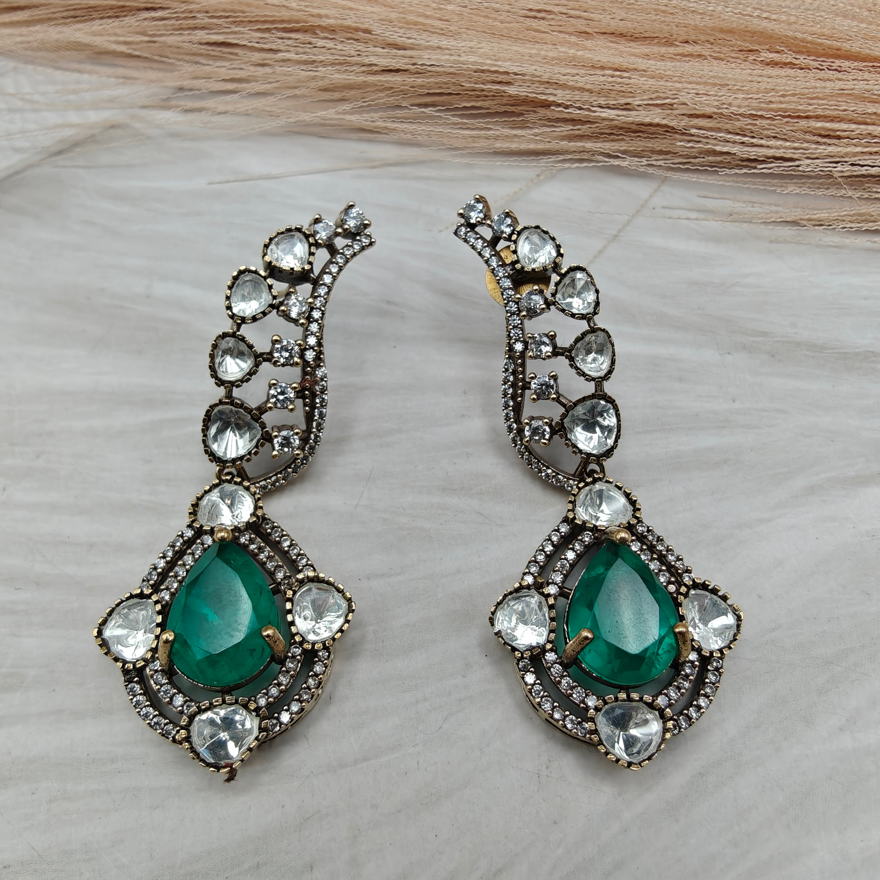 Mabel Doublet Earrings - Green