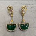 Roma Monalisa Dangler Earrings- Green