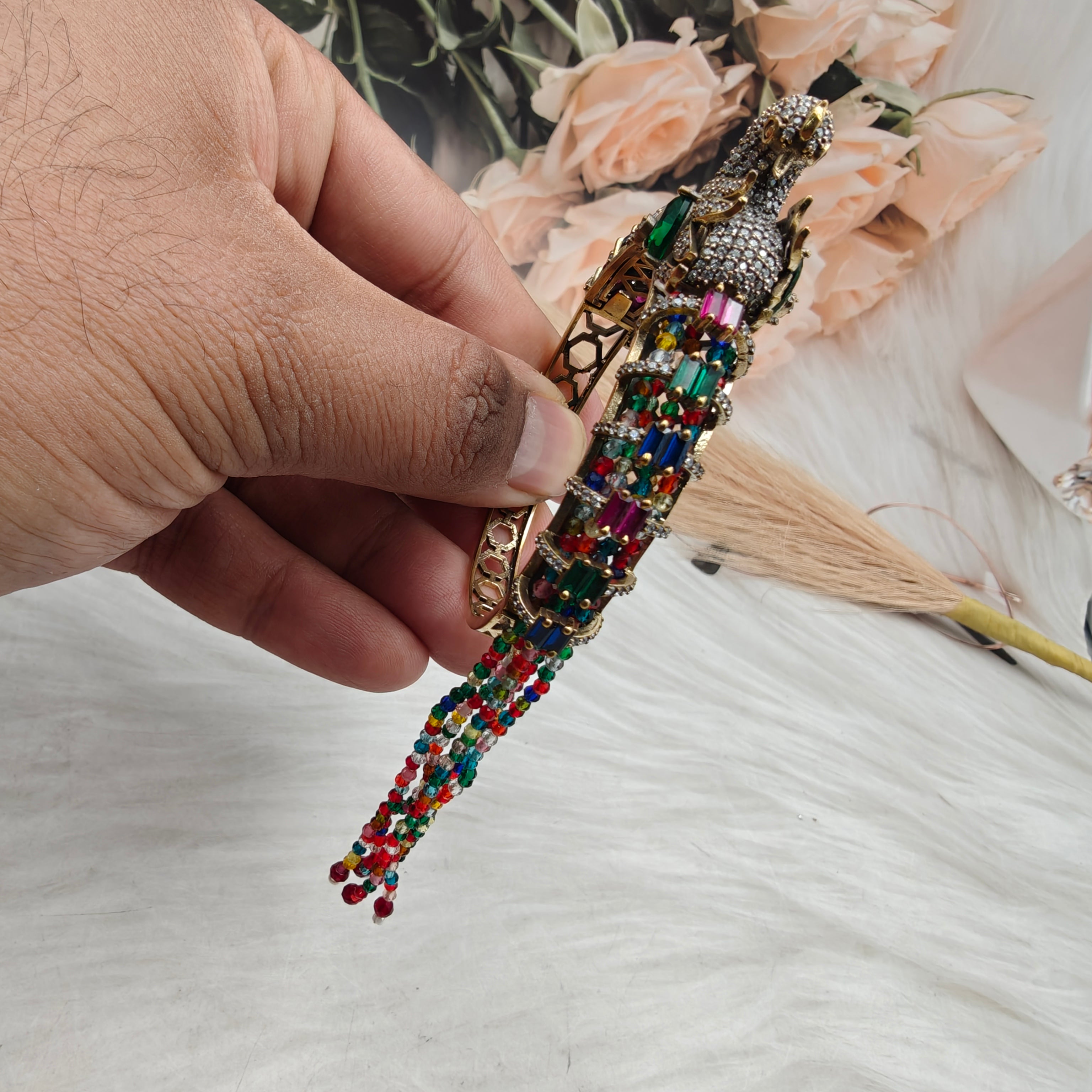 Mayuri Victorian Finish Openable Bracelet- Multi