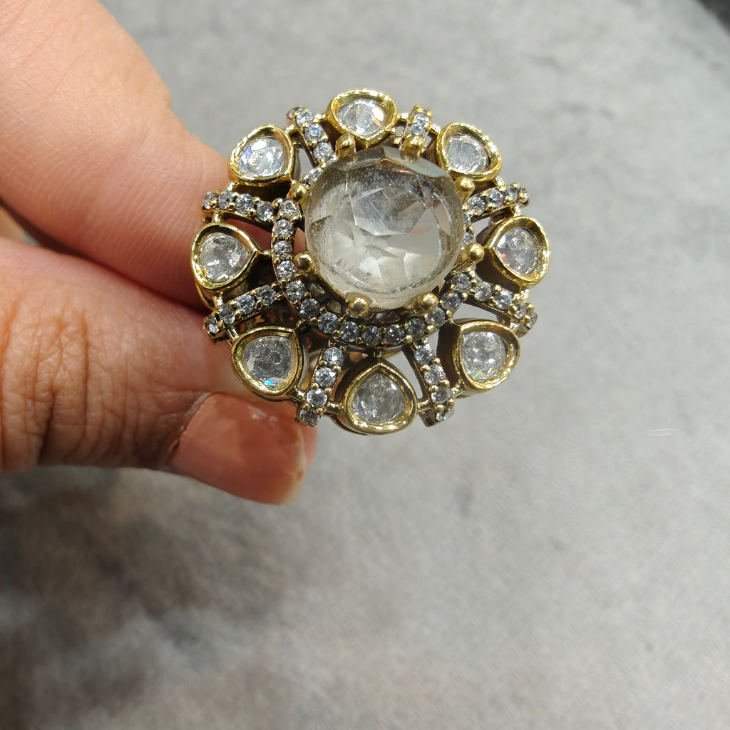 Twisha Doublet Adjustable Ring- White