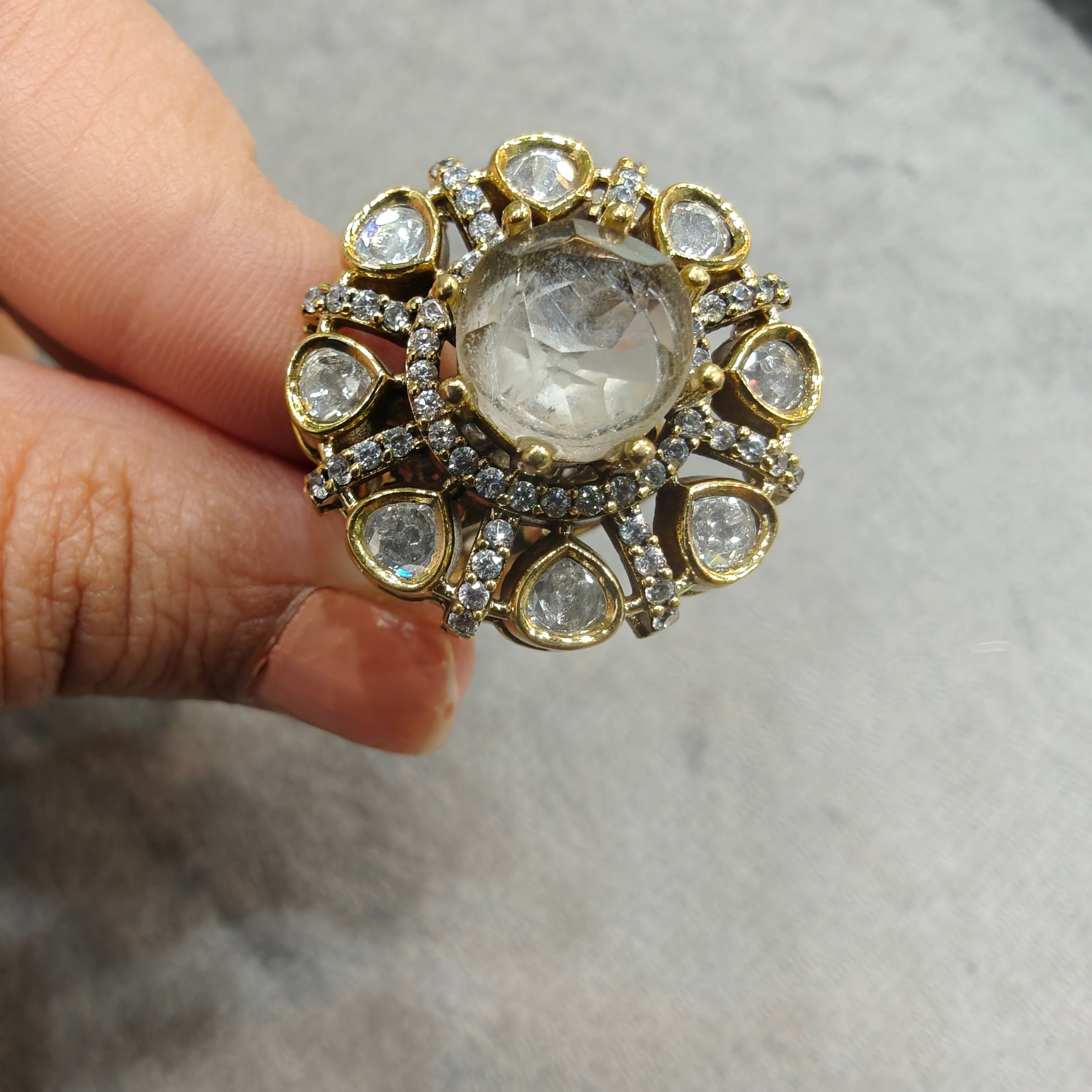 Twisha Doublet Adjustable Ring- White