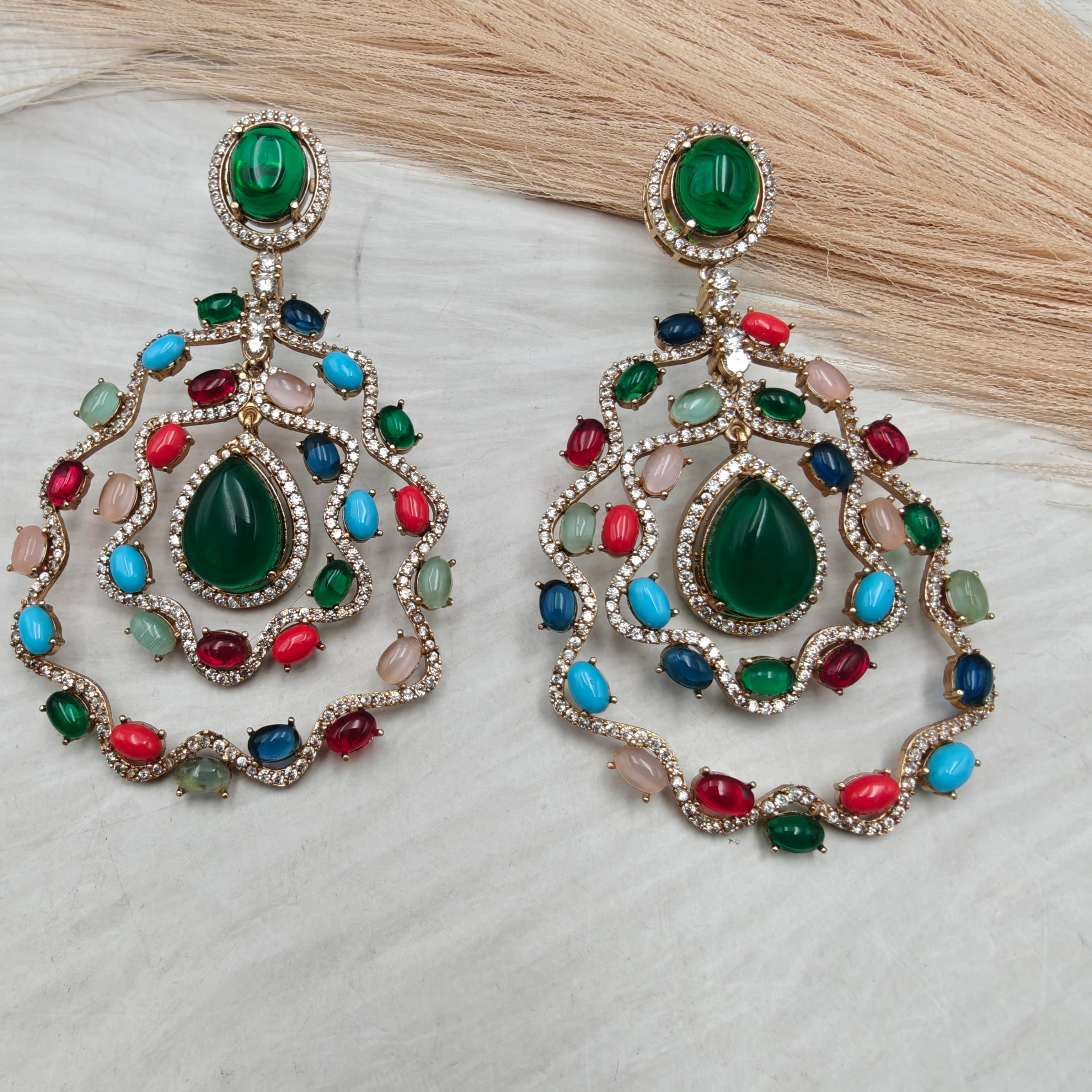 Saundarya Sabyasachi Inspired Statement Earrings- Multi