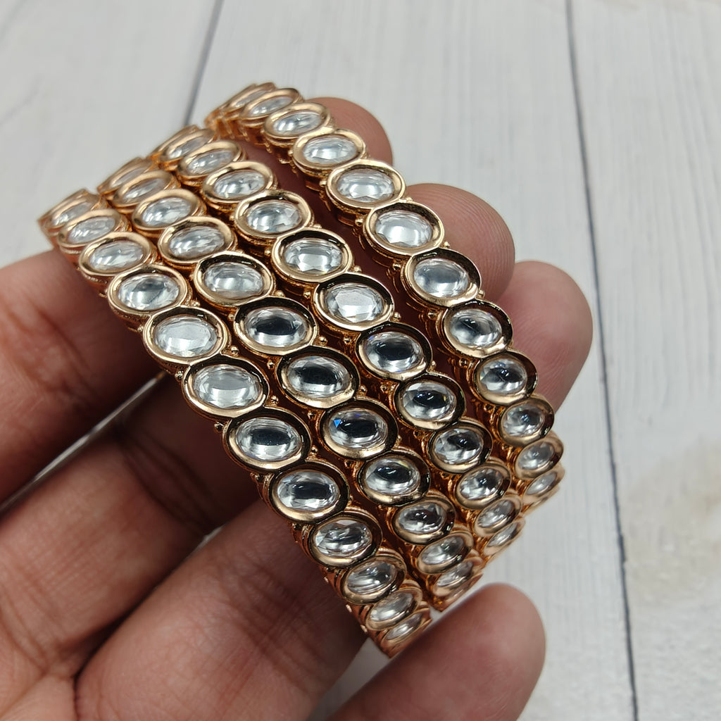 Tripti Moissanite Sleek Bangles- Set of 4