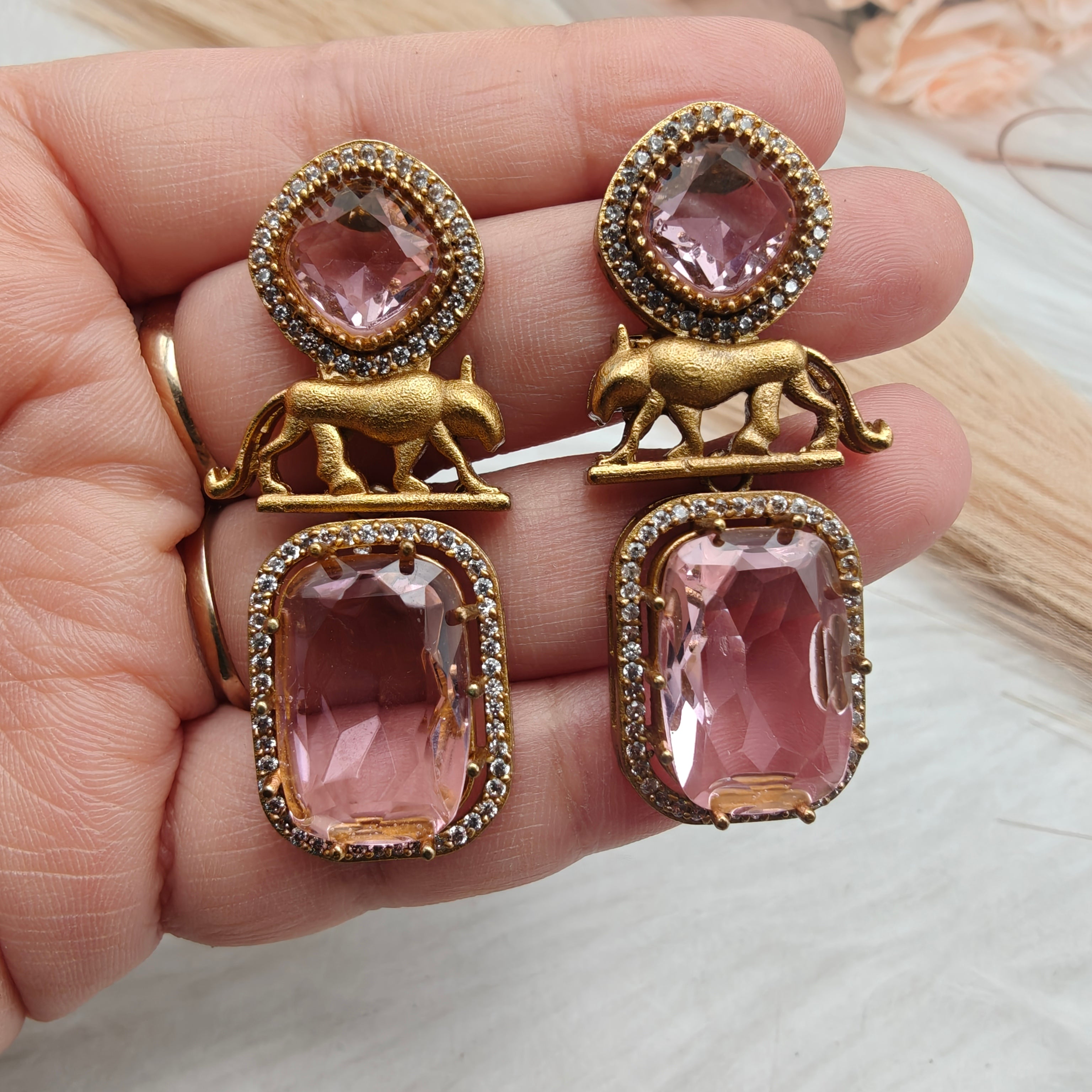 Sabyasachi Inspired Zara Earrings- Pink