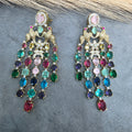 Vantara Koyal Statement Dangker Earrings- Pink Multi