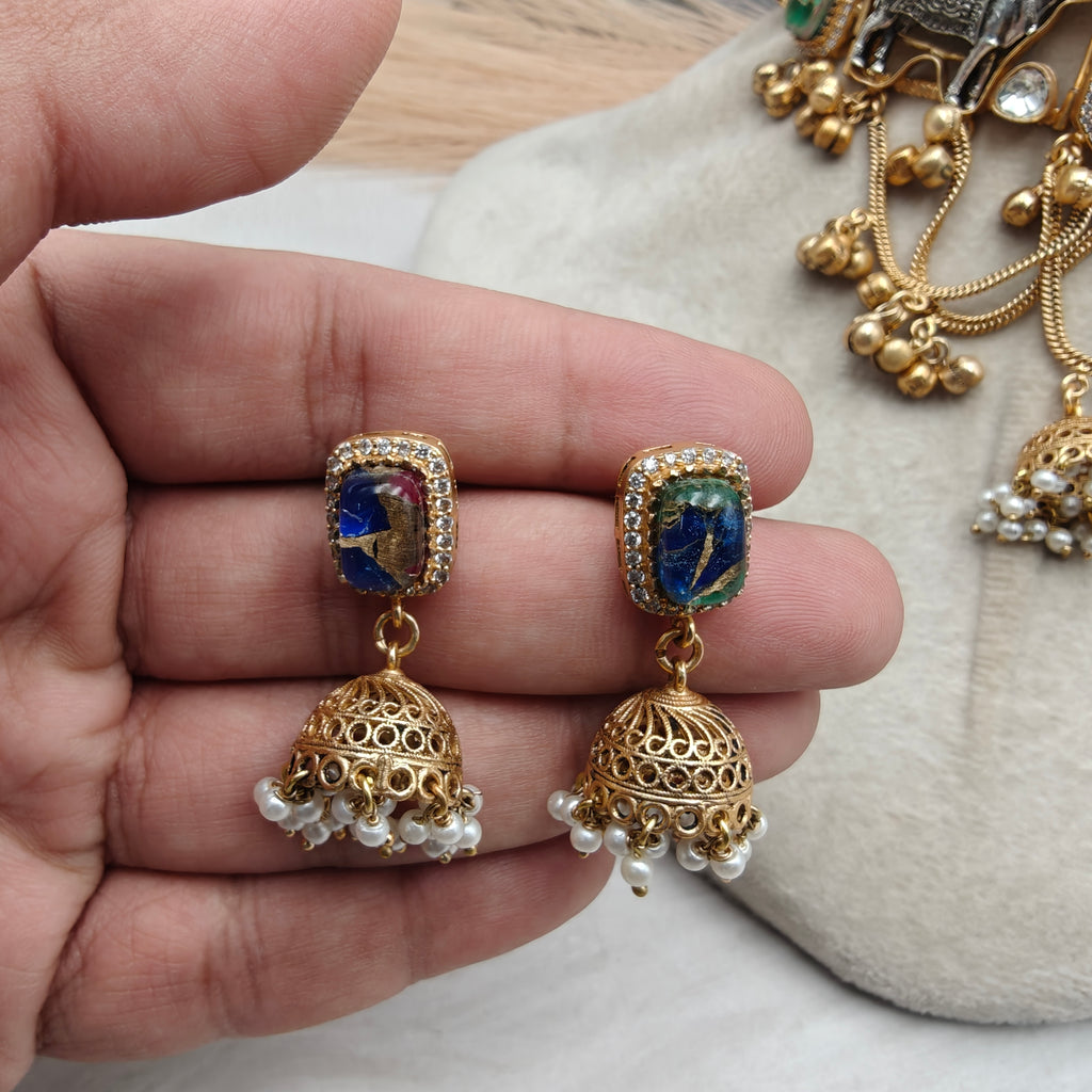 Nandi Tourmaline Doublet Choker Set- Multi