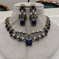 Adavni Doublet Necklace Set- Blue