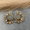 Avantika Gemstone Kundan Heritage Studs- White Neutral