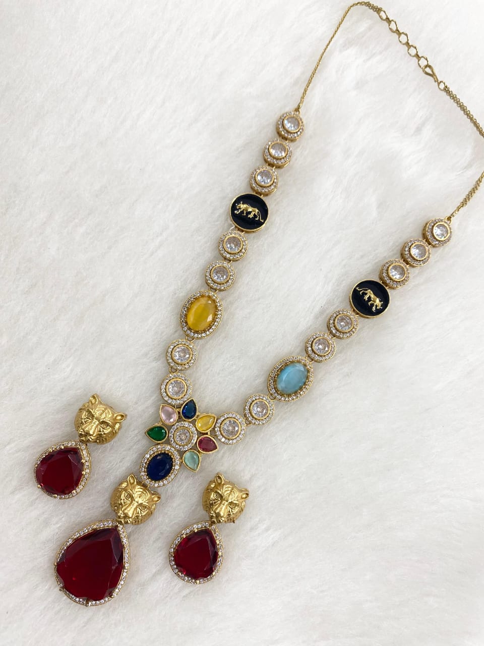 Sabyasachi Inspired Edah Necklace Set- Multi